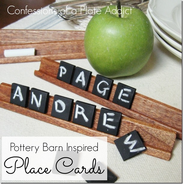 CONFESSIONS OF A PLATE ADDICT Pottery Barn Inspired Chalkboard Tile Place Cards