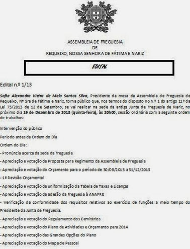 Assembleia de Freguesia Assembleia de Freguesia