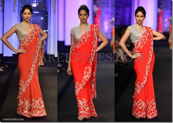 Pallavi_Jaikishan_Red_Embroidery_Saree Pallavi_Jaikishan_Red_Embroidery_Saree
