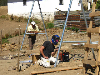 Derek (Tom's step brother) welding. Photos by TOM HART