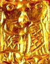 An Embossed Gold Plate Of Freyr, Asatru Gods And Heroes