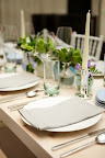 Kate Spade for Lenox Camelia Avenue Posy Vases and Pompano Point Candlesticks were used as accessories. Classic enough to mix with other pieces for many different looks.