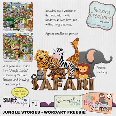 Mommy Me Time Scrapper - Jungle Stories - Wordart Preview
