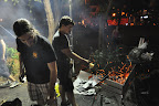 making souvlaki. photo credit: Eric Ribellarsi