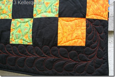 Quilt074-Schwarz-Orange Detail Quilt074-Schwarz-Orange Detail