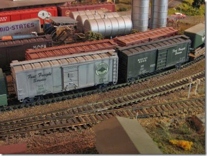 IMG_0375 Express Boxcars on the Mount Hood Model Engineers HO-Scale Layout in Portland, Oregon on March 8, 2008