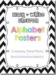 Black and White Chevron ABC Posters Demo