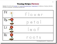 K Tracing Strips Flowers
