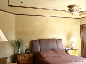 Textured and painted bedroom