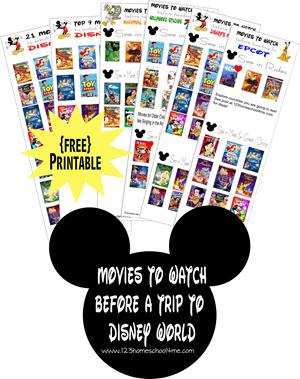 FREE printable with what movies to watch before a trip to Disney World listed by park you are visiting (Magic Kingdom, Animal Kingdom, Epcot, and Hollywood Studios). This is a must for Disney World planning fro your next family vacation FREE printable with what movies to watch before a trip to Disney World listed by park you are visiting (Magic Kingdom, Animal Kingdom, Epcot, and Hollywood Studios). This is a must for Disney World planning fro your next family vacation