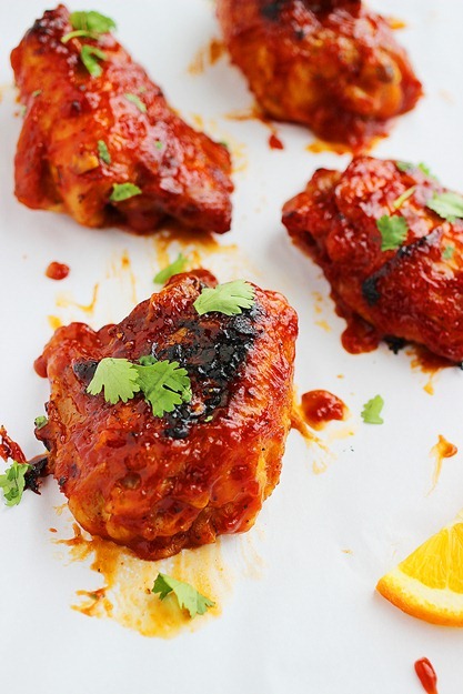 Sticky Orange Glazed Chicken Thighs – For a fun, flavorful weeknight meal try these tender, sticky orange glazed chicken thighs! | thecomfortofcooking.com