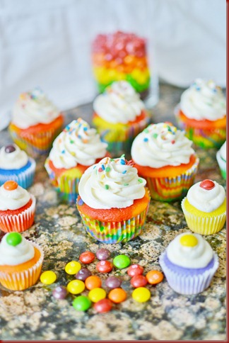 Rainbow Cupcakes These were really fun and the kids LOVED them Rainbow Cupcakes