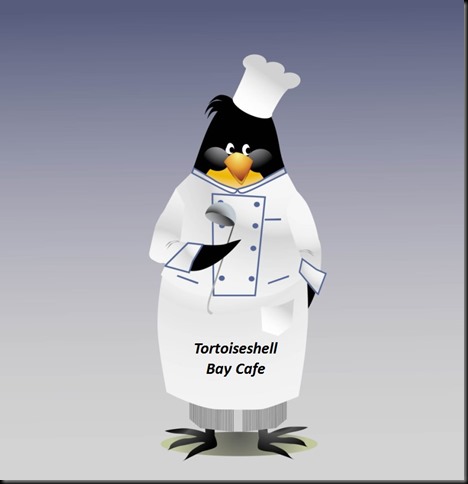 Chef penguin with apron logo