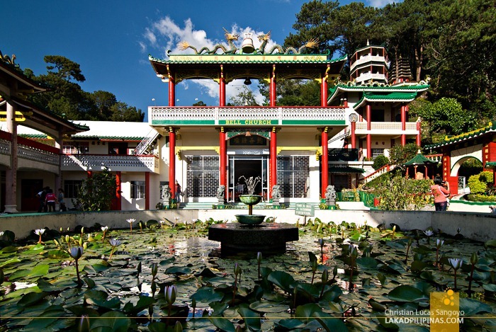 Baguio City’s Bell Church and the Lotus Pond in Front