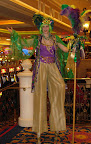 Funky Mardi Gras on stilts