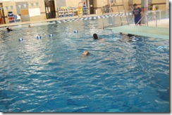 swimming on back