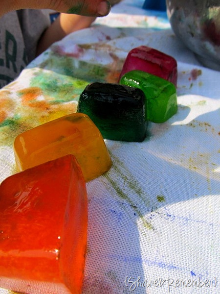 Rainbow Ice Cube Painting 
