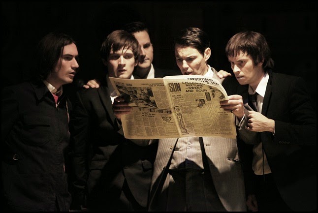 George Maguire, Ned Derrington, Dominic Tighe, Tam Williams and Adam Sopp in Sunny Afternoon. Photograph by Kevin Cummins