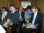Významní hosté - místostarosta J.Konigsmark, poslanec PČR J.Papež s chotí a starosta Přeštic A.Kmoch.