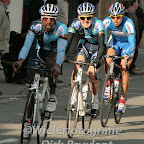 Eritrean Daniel Abraham and British Matt Green from Marco Polo Cycling Donckers Koffie in the Wanzele-Lede Pro Kermesse. (photo: Dirk Bruylant)