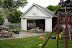 With the siding removed on both sides, the garage is ready to be pulled down With the siding removed on both sides, the garage is ready to be pulled down