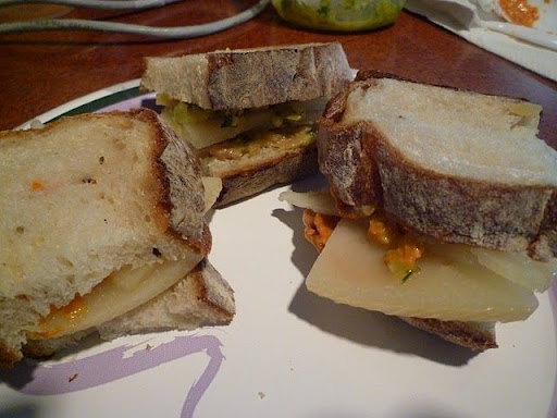 A trio of sandwiches.