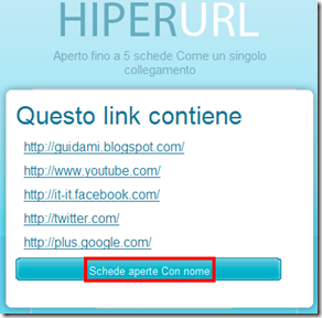 HiperURL Schede aperte Con nome HiperURL Schede aperte Con nome