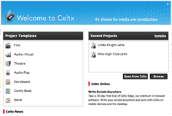 Celtx screen 1