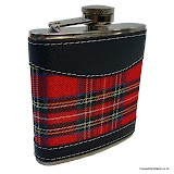 Hip Flask, 6oz with tartan