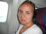 Celeste on the flight home.