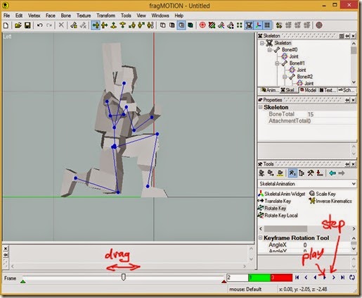 Step through the frames to check the animation Step through the frames to check the animation