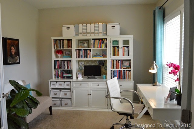 Gray, White, & Blue Home Office