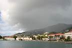 Clouds descending over Charlotte Amalie, Saint Thomas