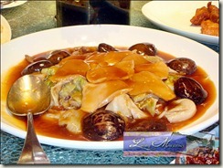 Braised slice japanese and abalone mushroom, oyster sauce 