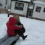 Sledding in the backyard Olympic pavilion. &ndash; 28-Feb-2010