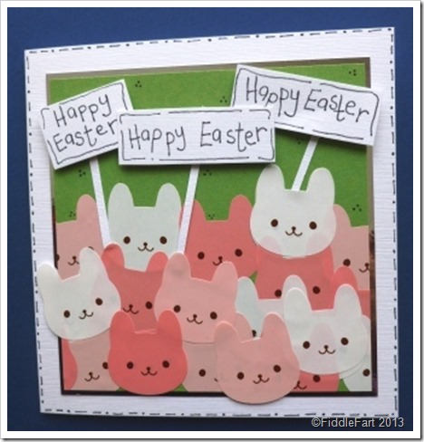 Easter Bunny Card Crowd of rabbits