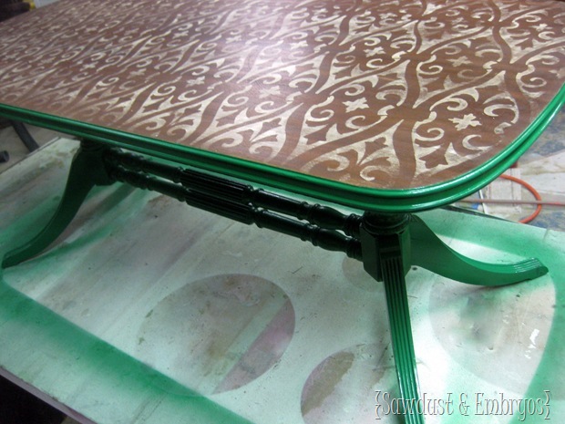 Stenciled & Stained Coffee Table by SAWDUST & EMBRYOS
