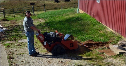 trench from the garage