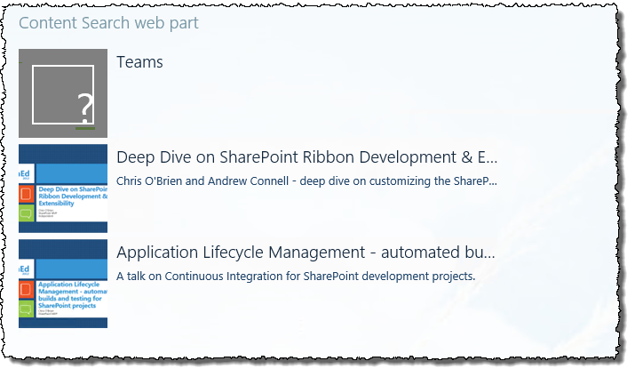 Content Search web part Content Search web part