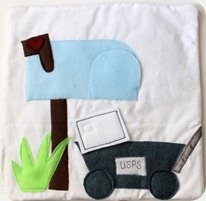 Quiet book felt mail box