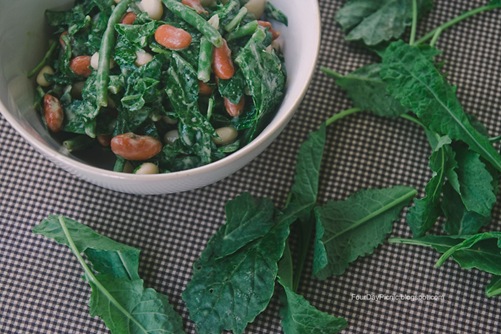 three bean kale salad