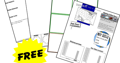 FREE 50 US State Printables