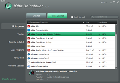 Alternative Uninstaller : IObit Uninstaller
