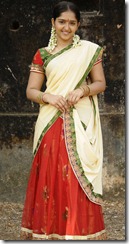 Actress Sanusha Cute Saree Photos in Acham Thavir Movie