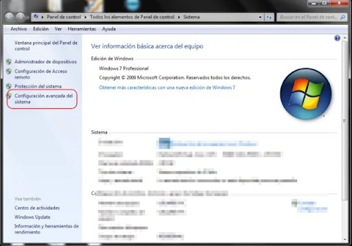 configuración avanzada del sistema
