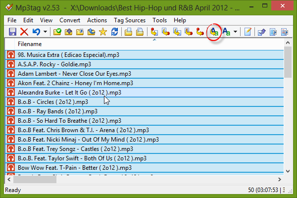 Mp3tag Filename with Year between parenthesis