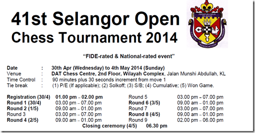 41st Selangor Open 2014 - flyer part 1