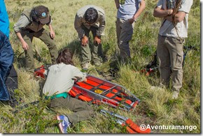 Resgate na trilha do Pliegue Tumbado, El Chaltén Resgate na trilha do Pliegue Tumbado, El Chaltén