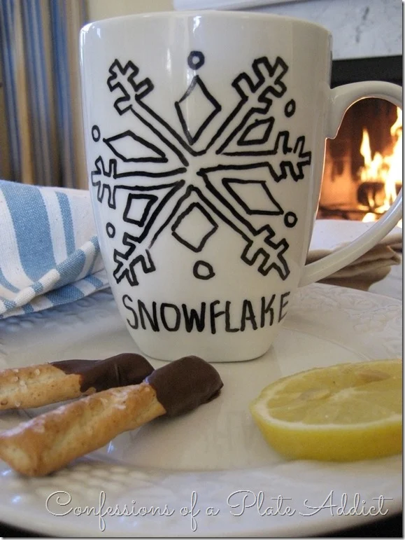 CONFESSIONS OF A PLATE ADDICT Creating a Cozy Home...DIY Sharpie Mugs Snowflake