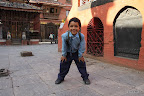 School kid posing